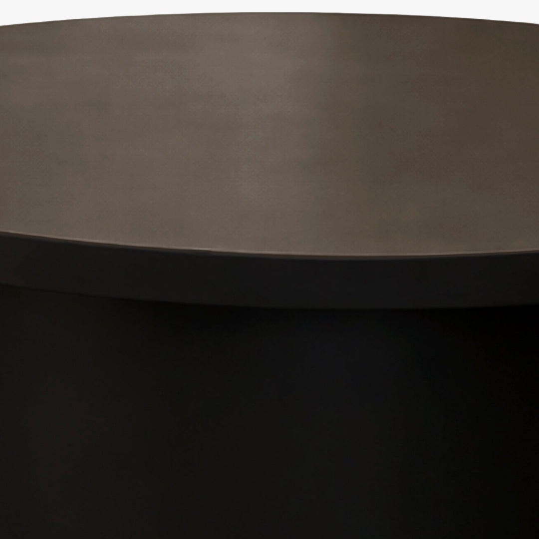 YARA Table basse ronde plateau en marbre d'ingénierie marron