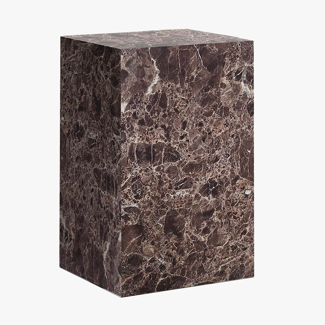 TRESA Table d'appoint en marbre d'ingénierie marron