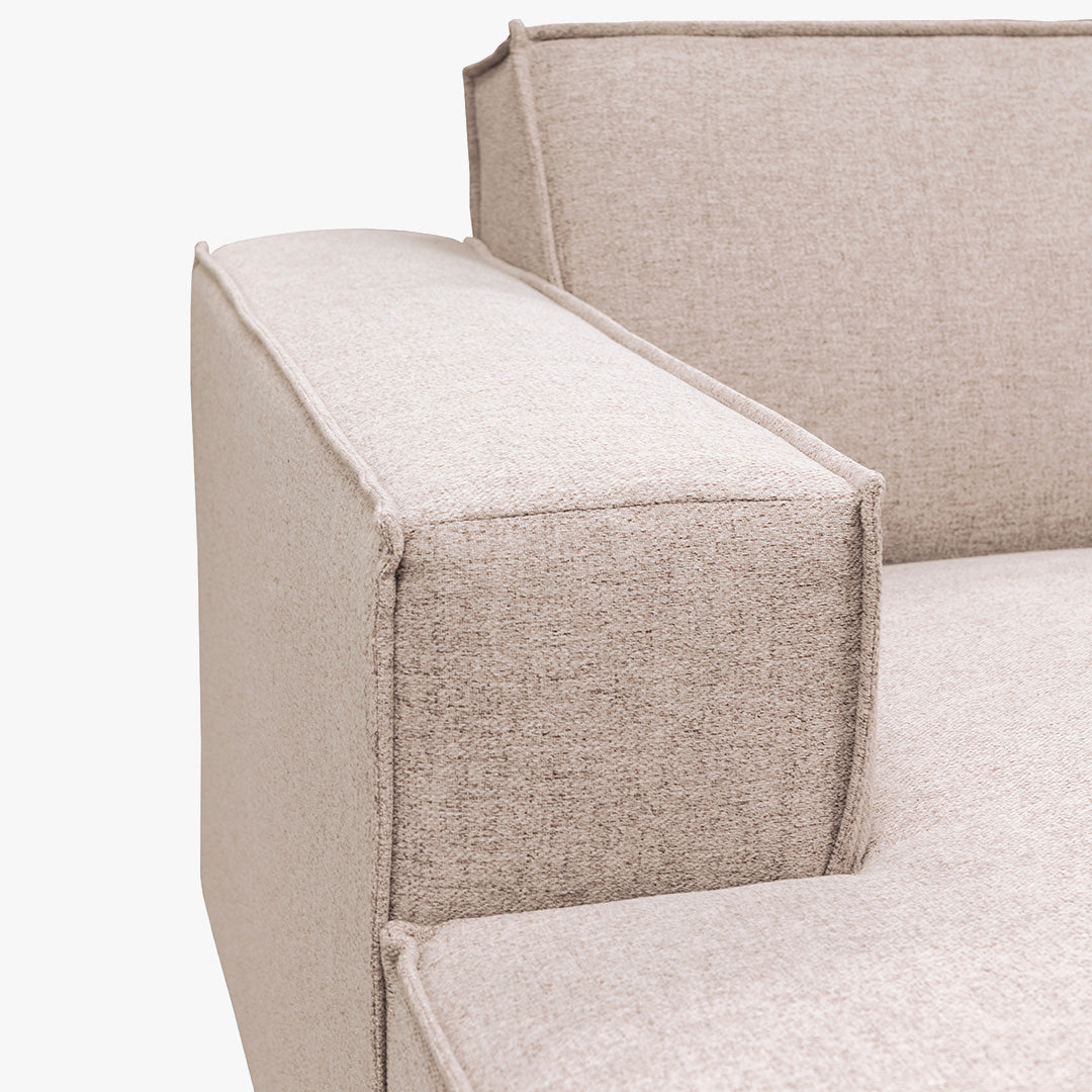 ELIA XL Canapé panoramique en tissu beige - Angle gauche