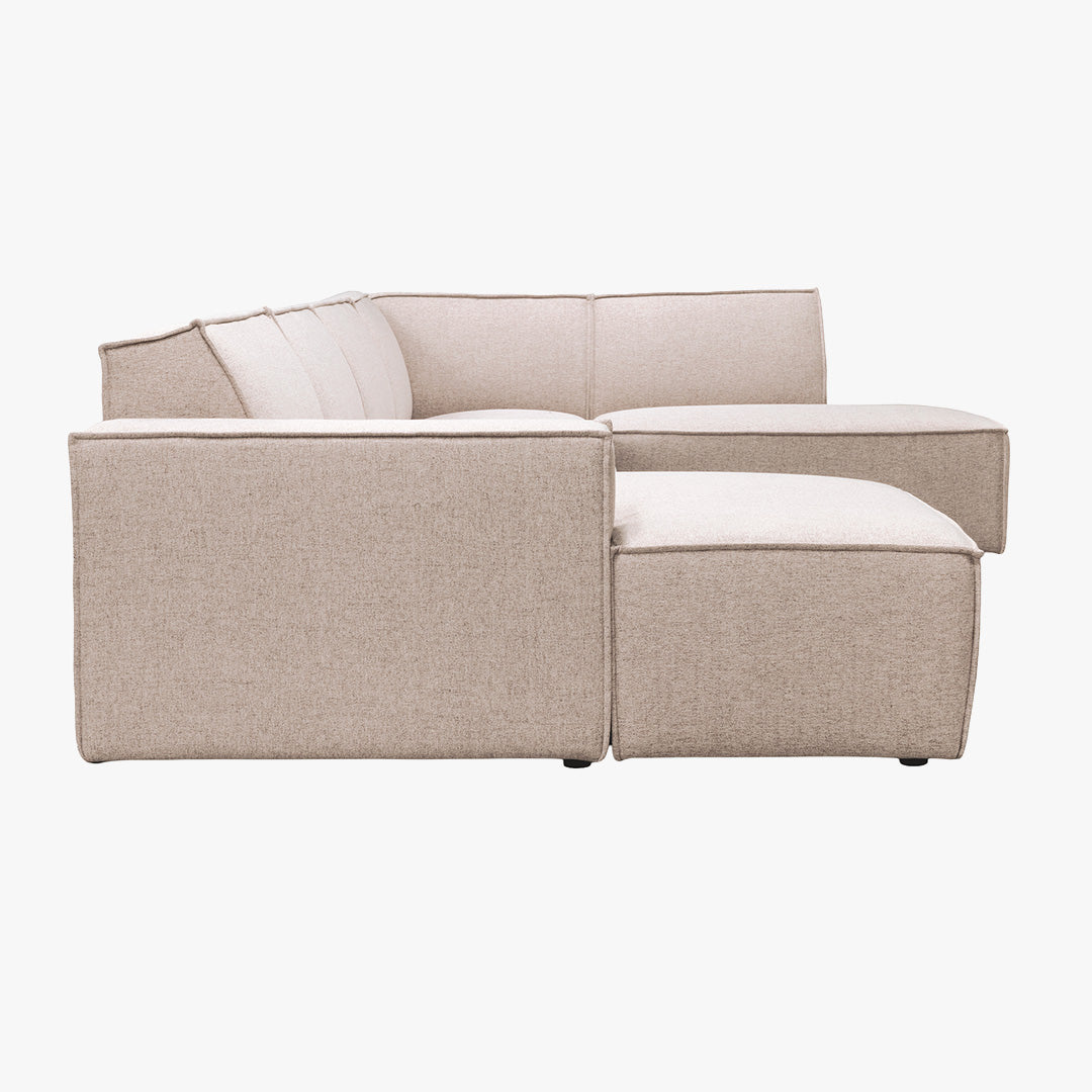 ELIA XL Canapé panoramique en tissu beige - Angle gauche