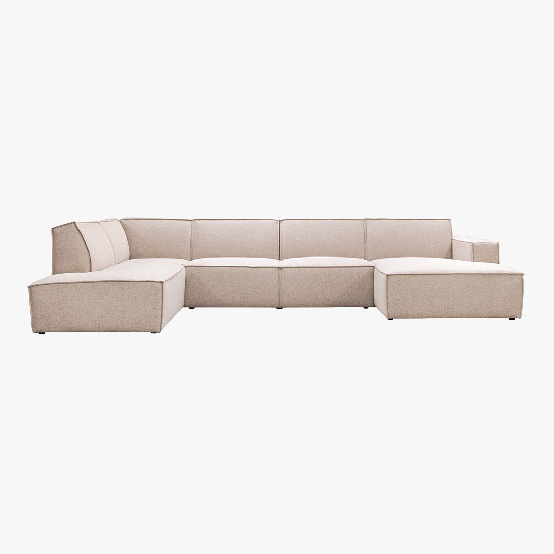 ELIA XL Canapé panoramique en tissu beige - Angle droit