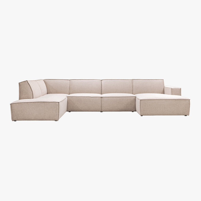 ELIA XL Canapé panoramique en tissu beige - Angle droit