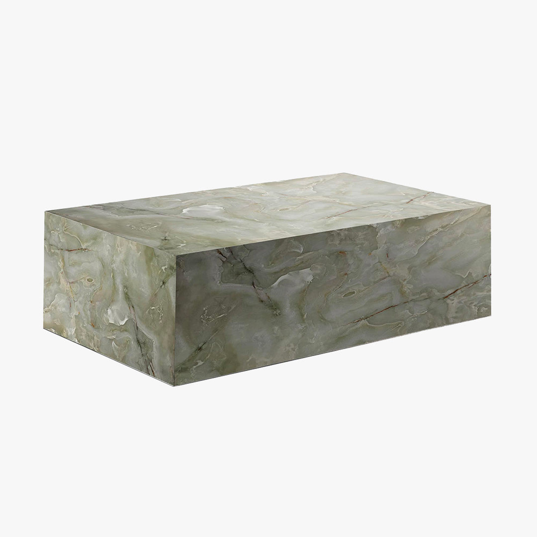 ISBEL Table basse rectangulaire en marbre d'ingénierie vert