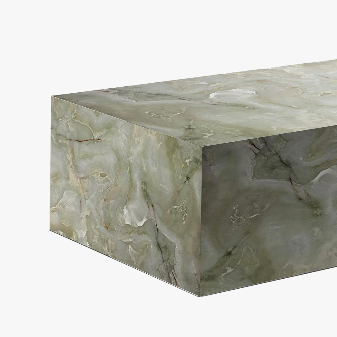 ISBEL Table basse rectangulaire en marbre d'ingénierie vert