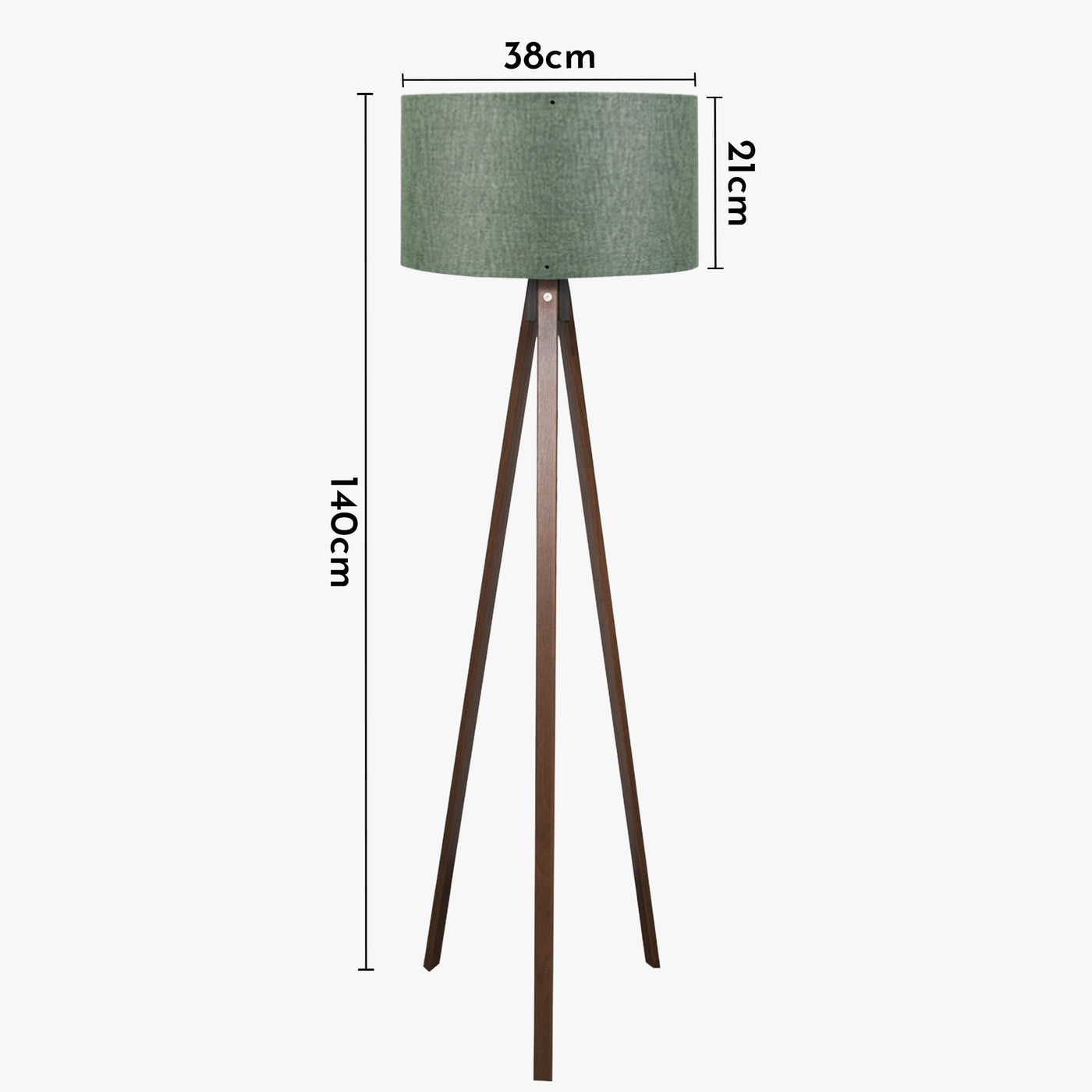 SYMO Lampe sur pieds avec abat jour en PVC vert pieds couleur bois foncé