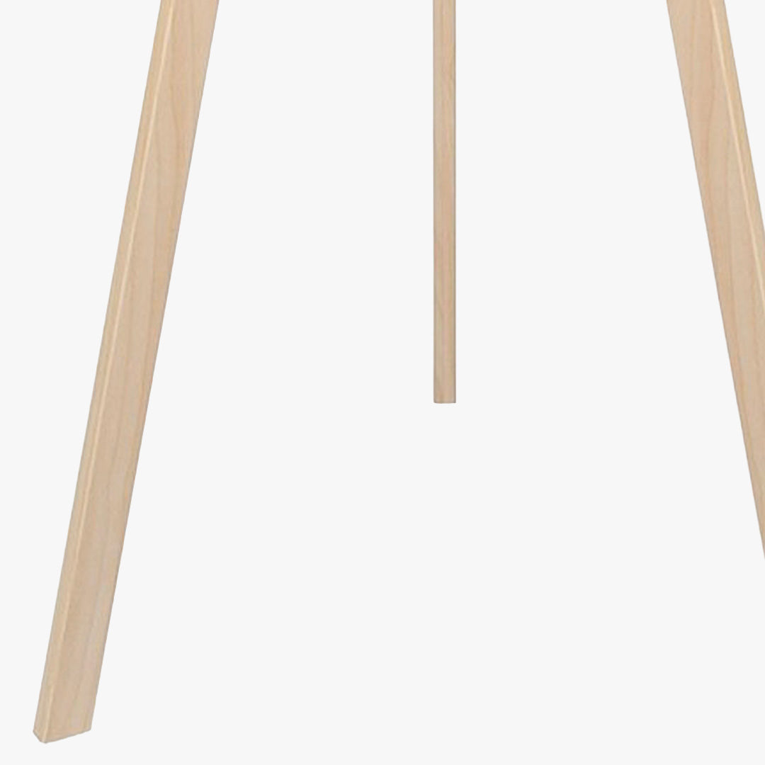 SYMO Lampe sur pieds avec abat jour en PVC beige pieds couleur bois clair
