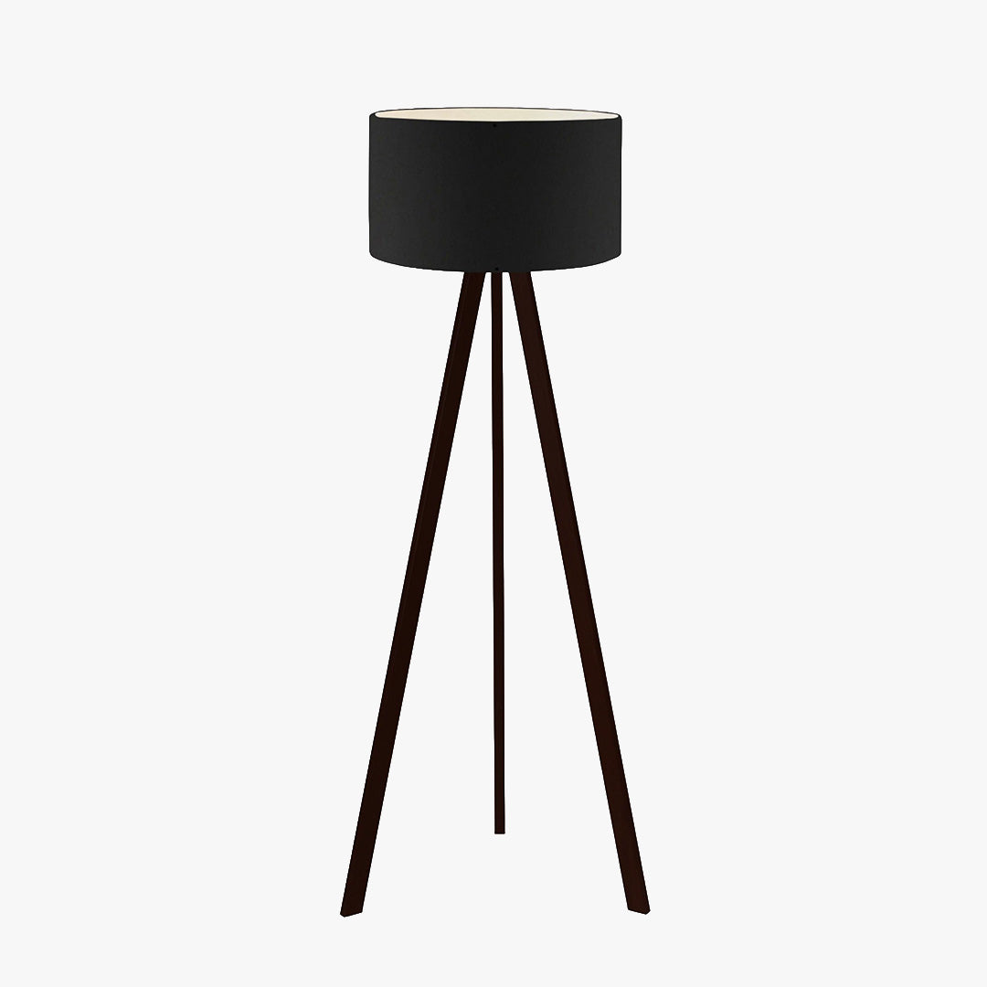 SYMO Lampe sur pieds avec abat jour en PVC noir