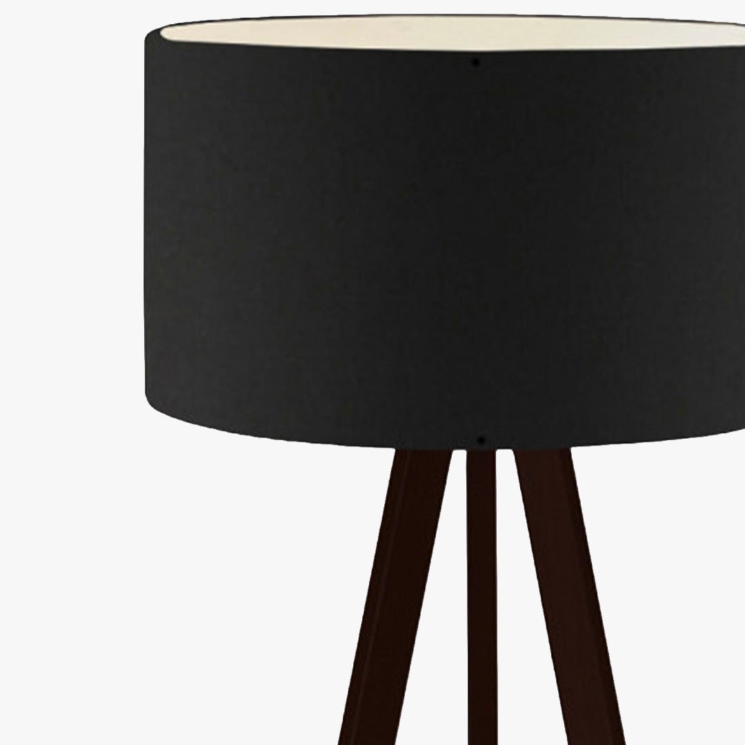 SYMO Lampe sur pieds avec abat jour en PVC noir