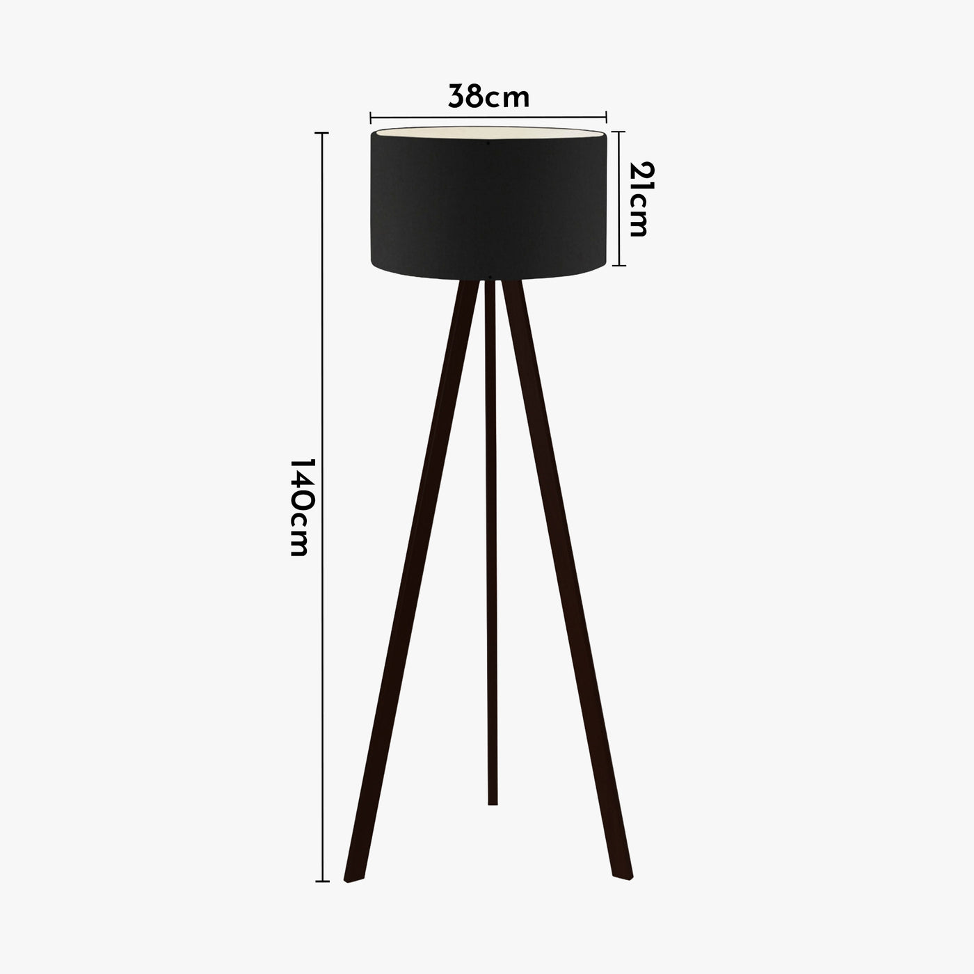 SYMO Lampe sur pieds avec abat jour en PVC noir
