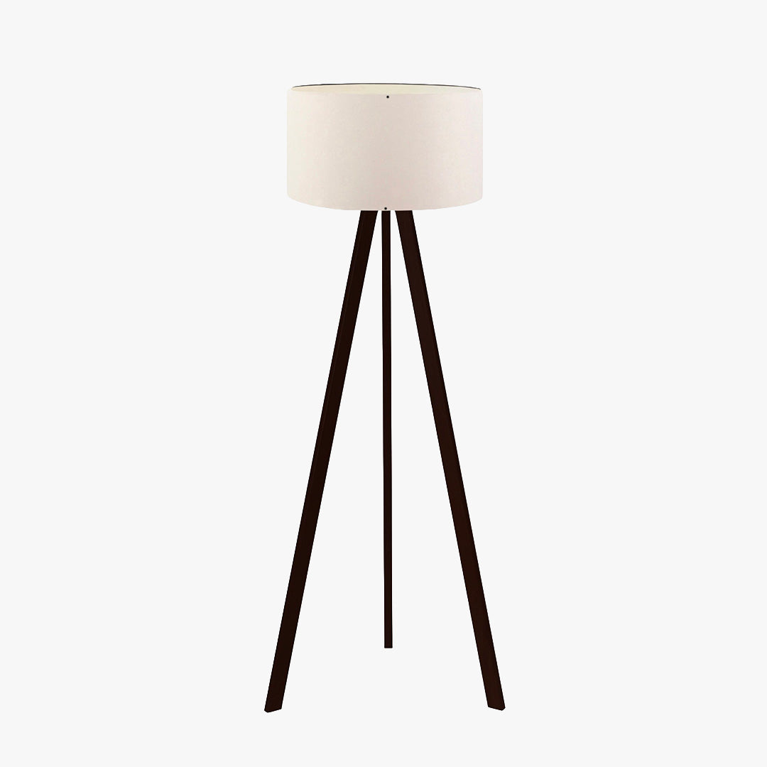SYMO Lampe sur pieds avec abat jour en tissu blanc pieds noir