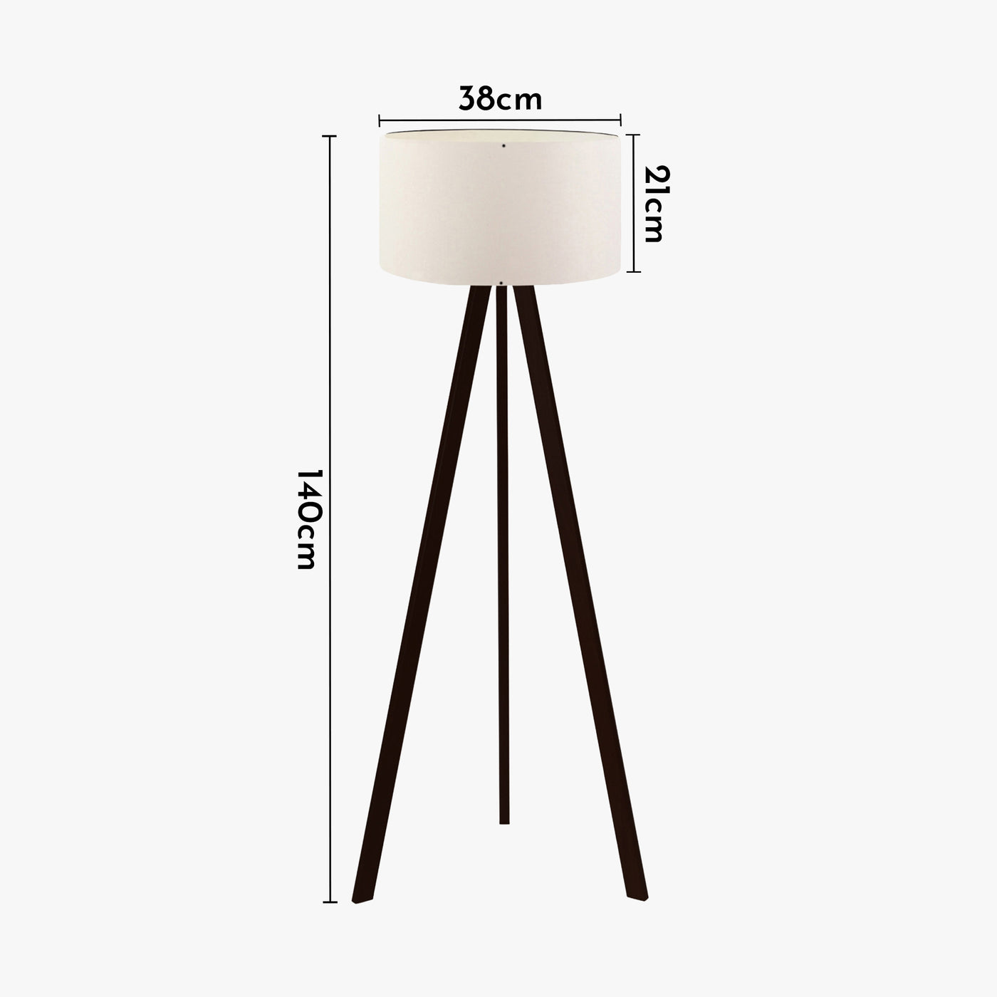 SYMO Lampe sur pieds avec abat jour en tissu blanc pieds noir