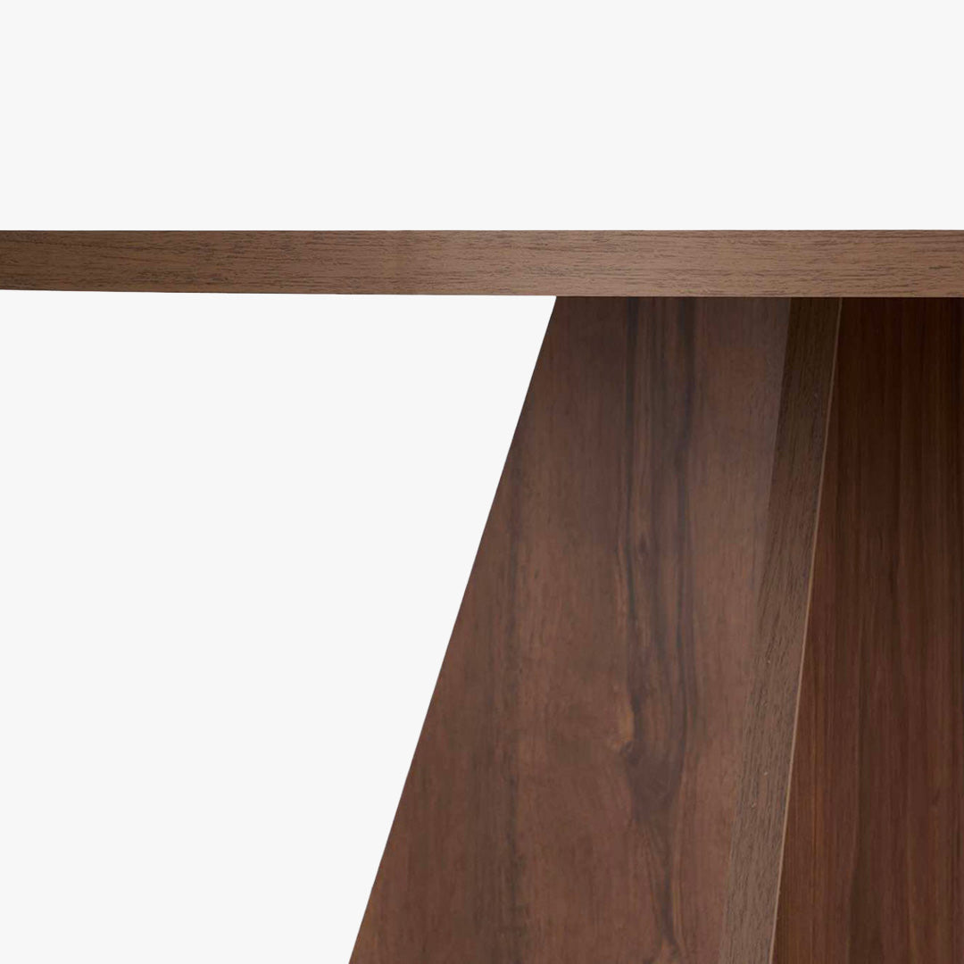 LEYVA Table à manger ronde couleur bois foncé D120 cm