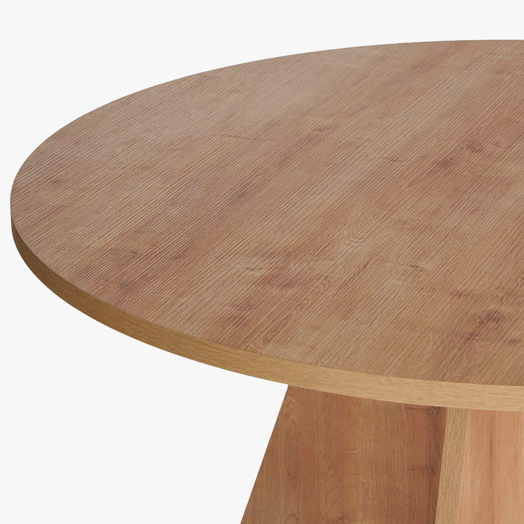 LEYVA Table à manger ronde couleur bois clair D120 cm