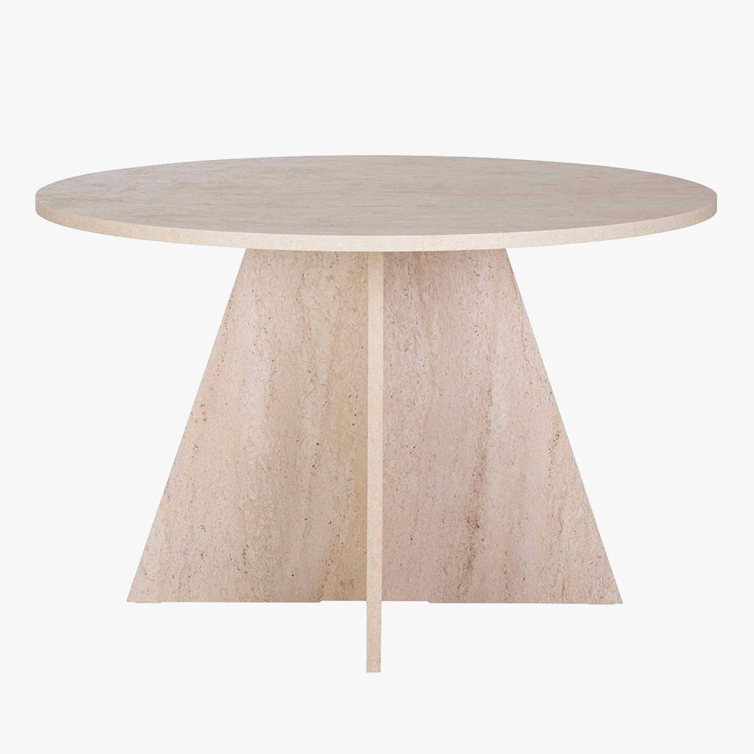 LEYVA Table à manger ronde beige D120 cm