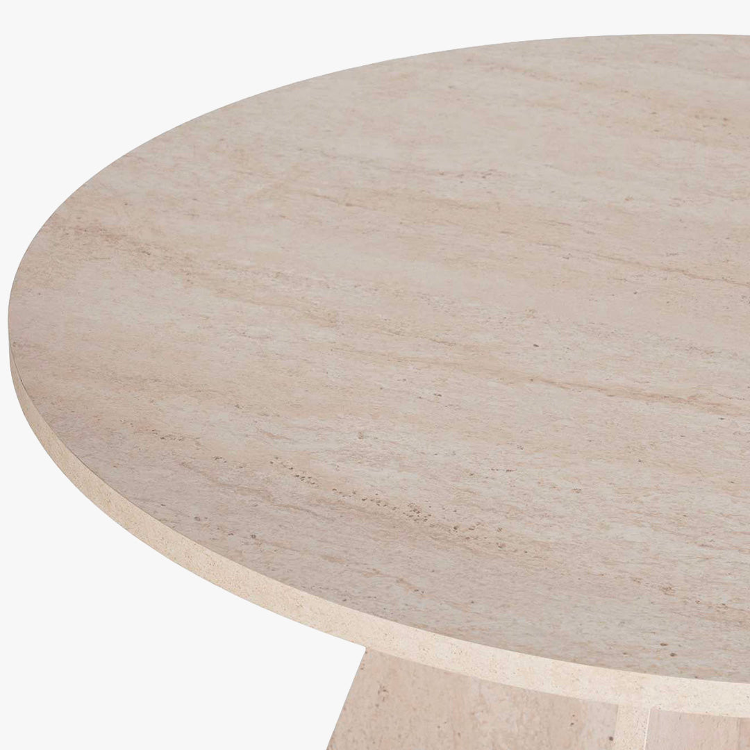 LEYVA Table à manger ronde beige D120 cm