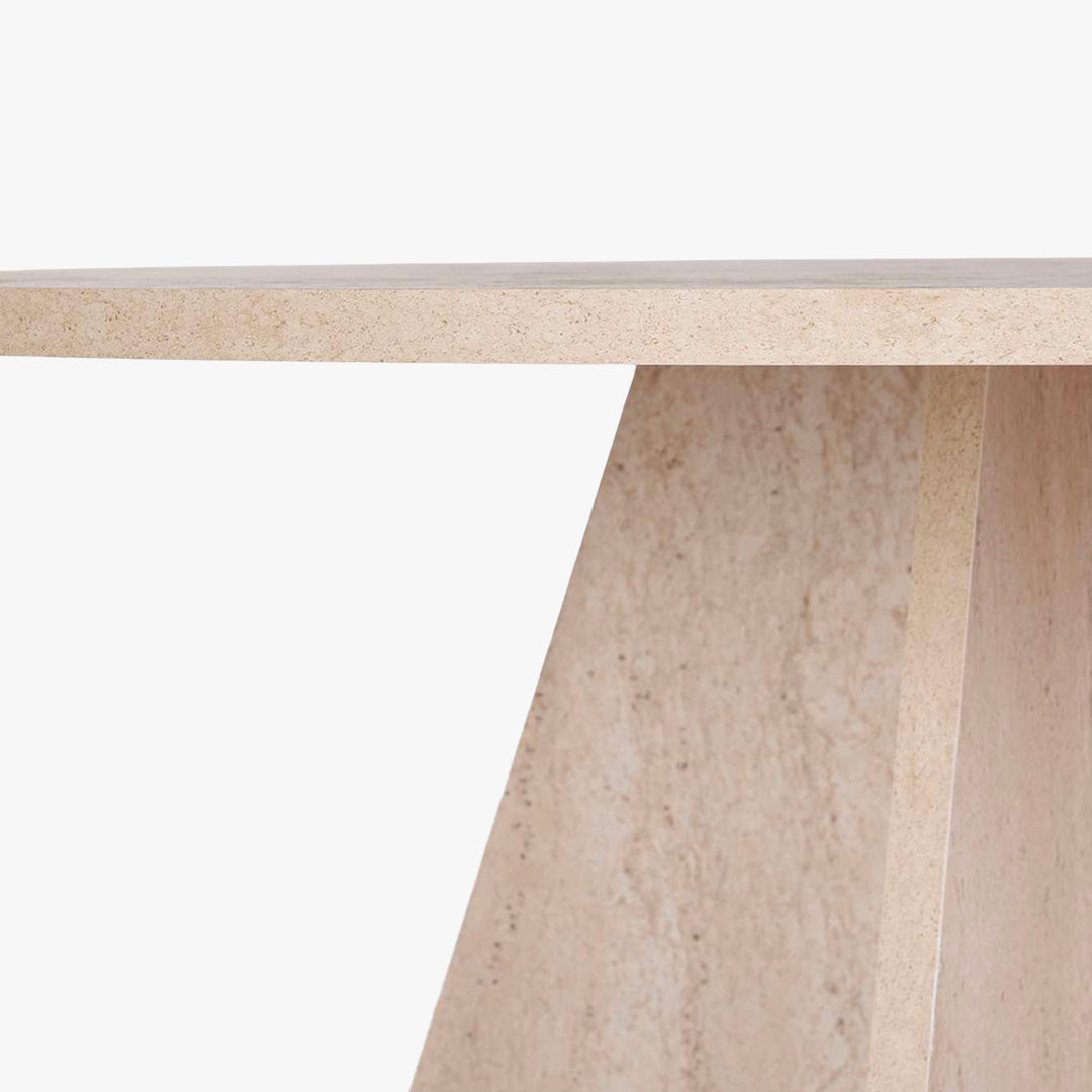 LEYVA Table à manger ronde beige D120 cm