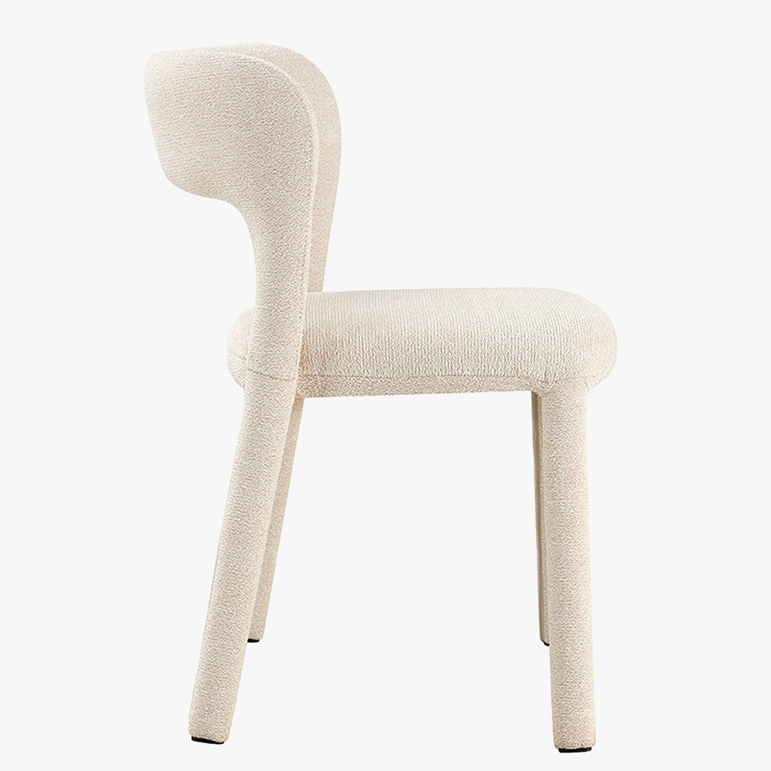 ELVAS Chaise empilable en tissu bouclette beige