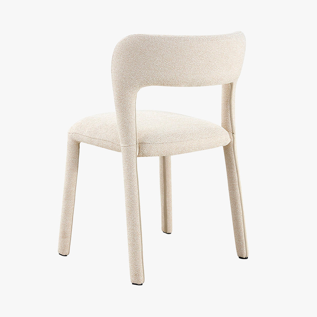 ELVAS Chaise empilable en tissu bouclette beige
