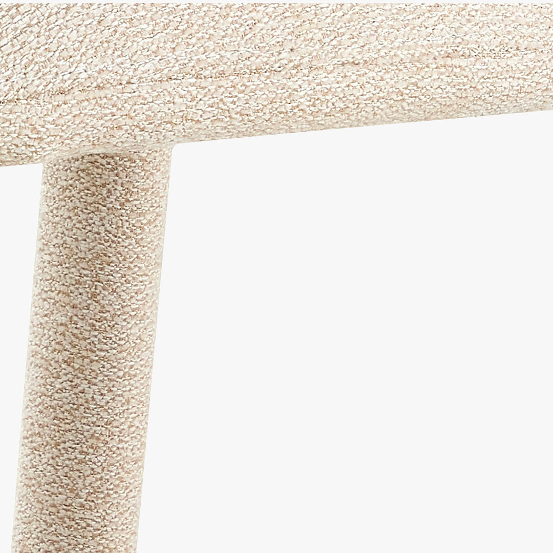 ELVAS Chaise empilable en tissu bouclette beige