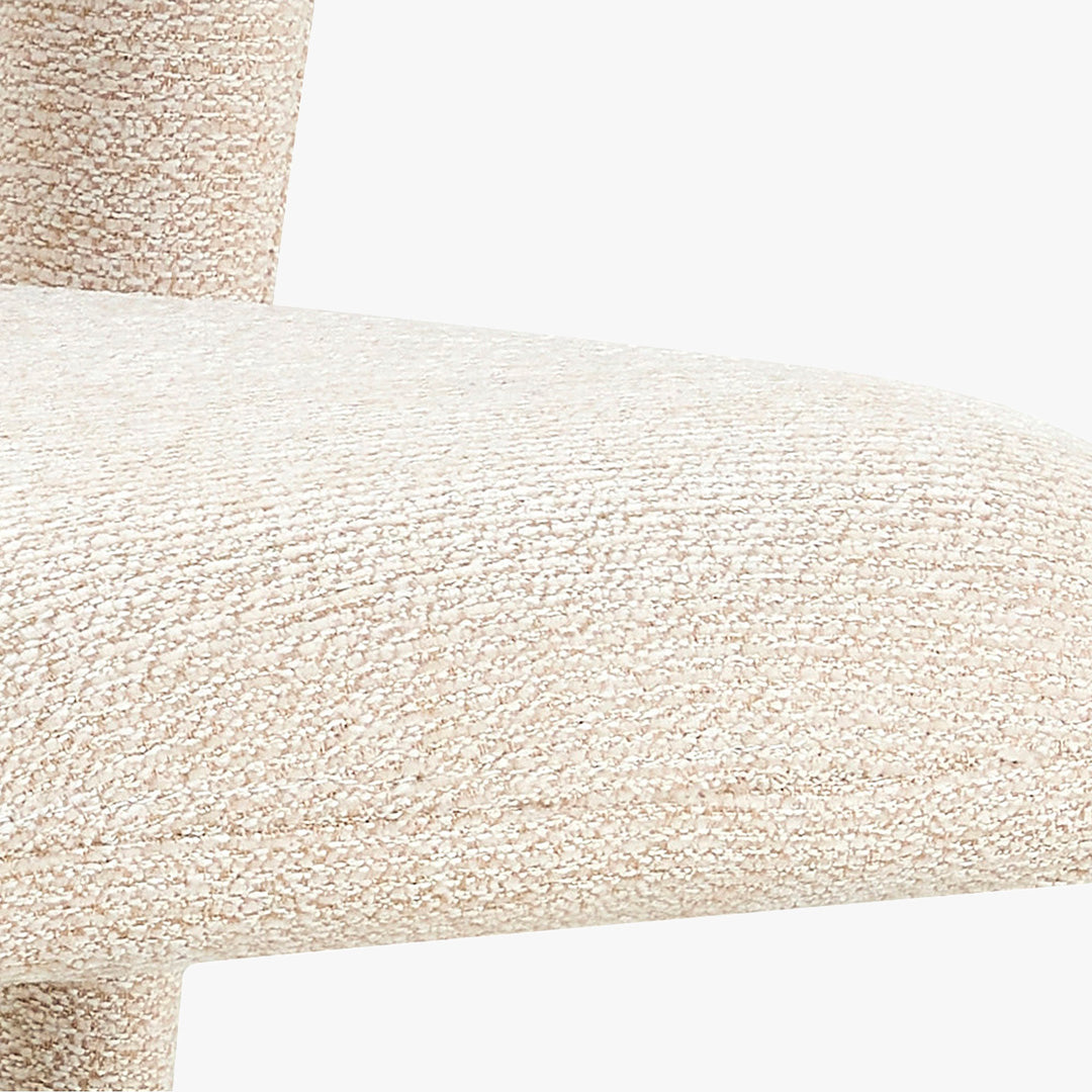 ELVAS Chaise empilable en tissu bouclette beige