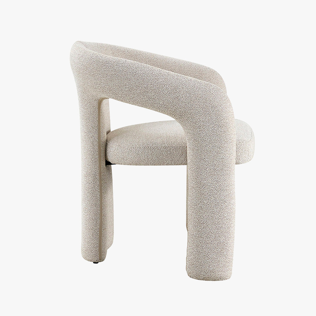 BEJA Fauteuil en tissu bouclette écru
