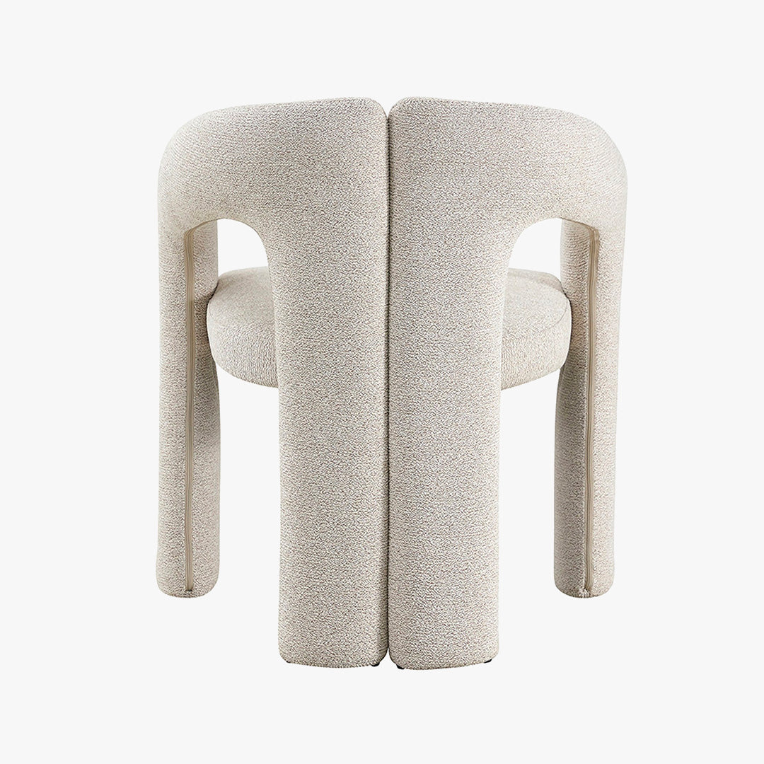 BEJA Fauteuil en tissu bouclette écru