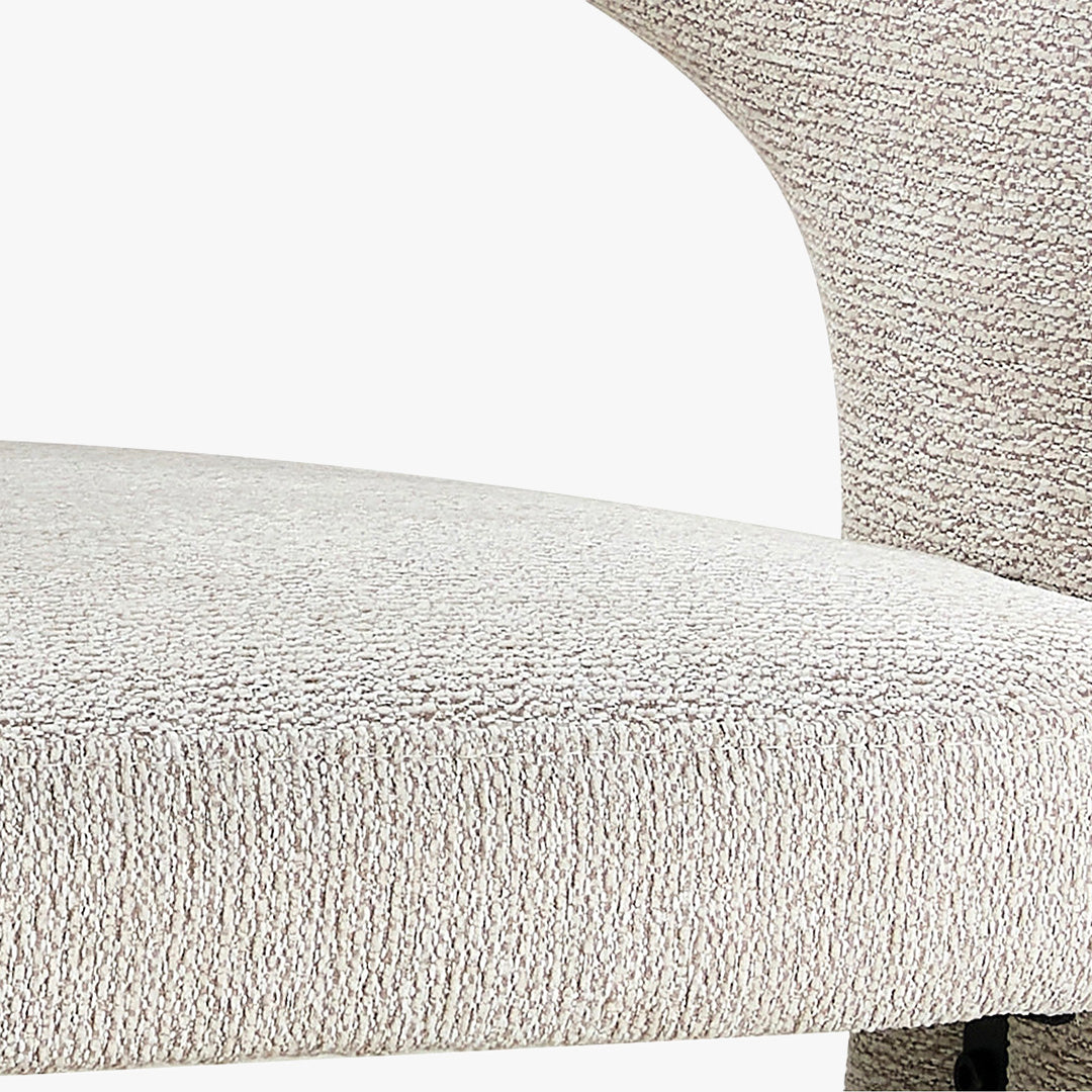 BEJA Fauteuil en tissu bouclette écru