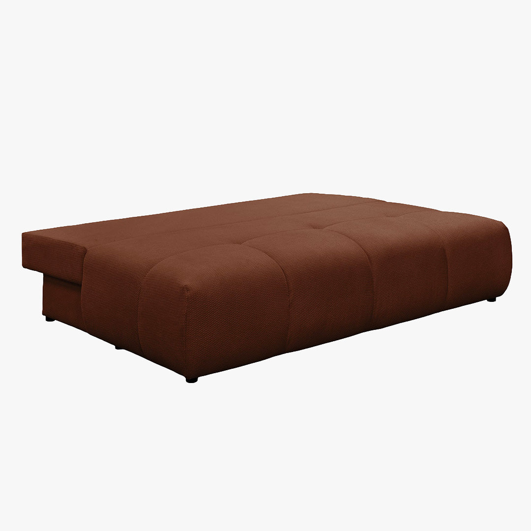 ROSA Canapé 3 places convertible avec coffre en tissu terracotta