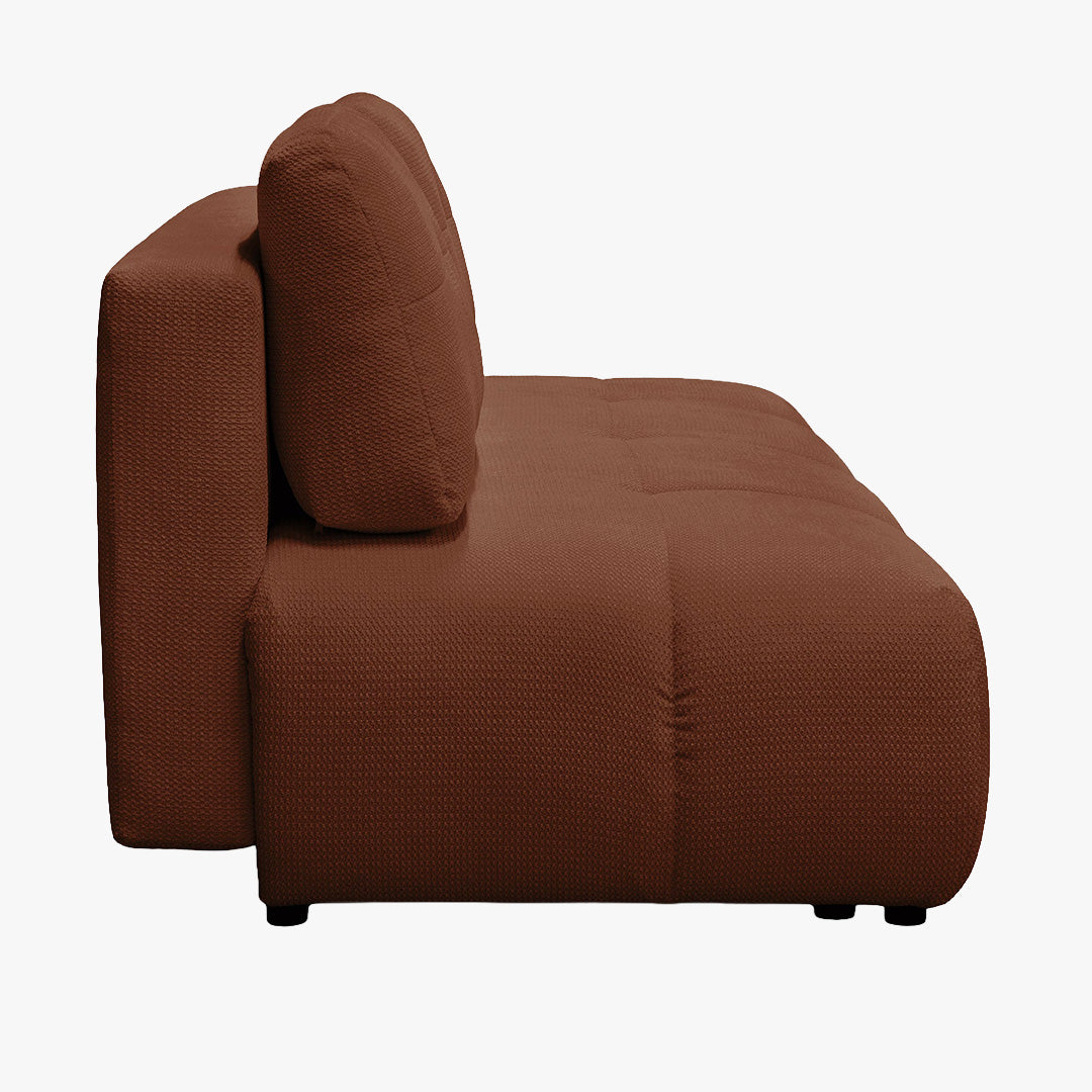 ROSA Canapé 3 places convertible avec coffre en tissu terracotta