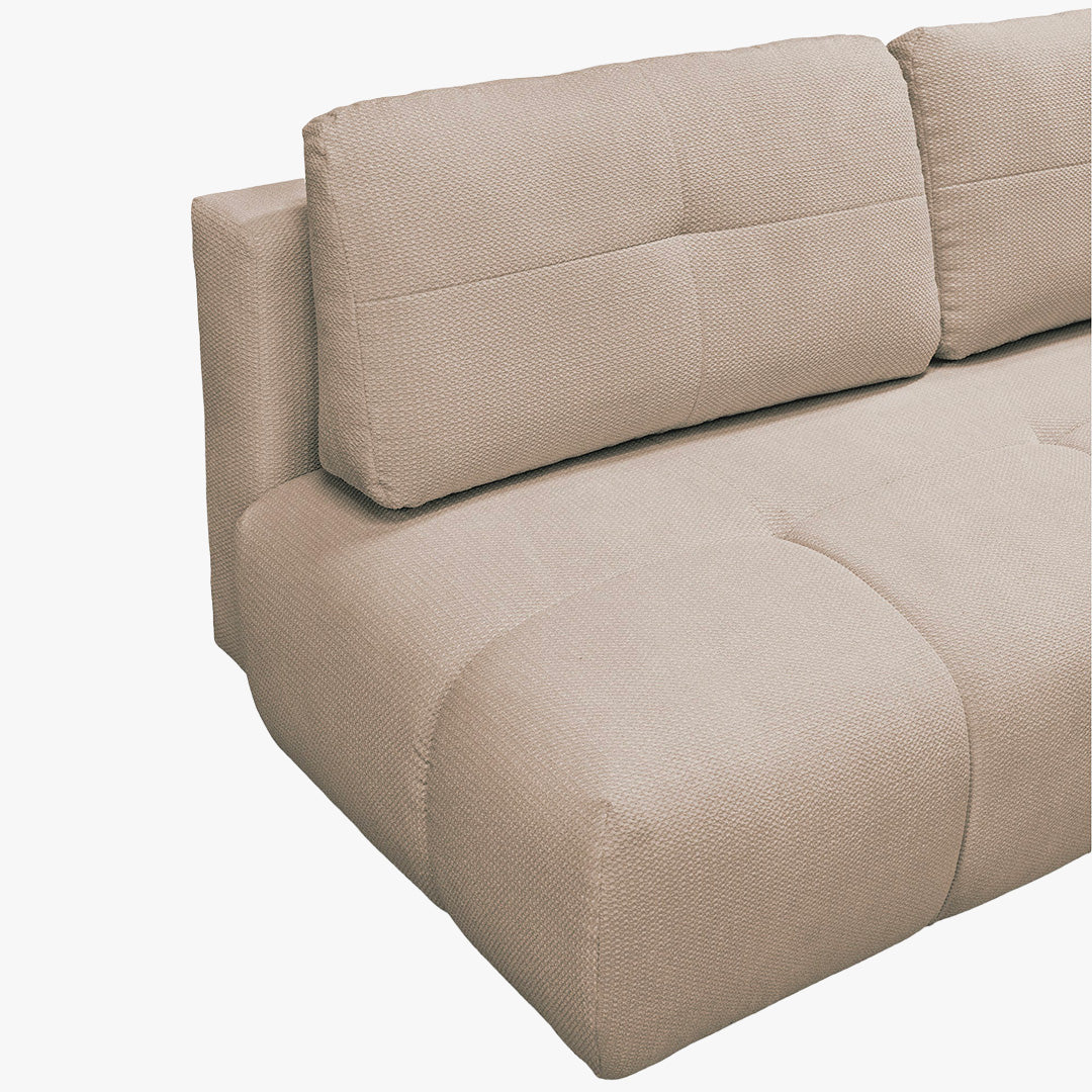 ROSA Canapé 3 places convertible avec coffre en tissu beige