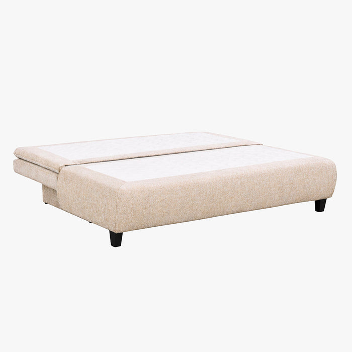 HARVEY Canapé 3 places convertible avec coffre en tissu beige