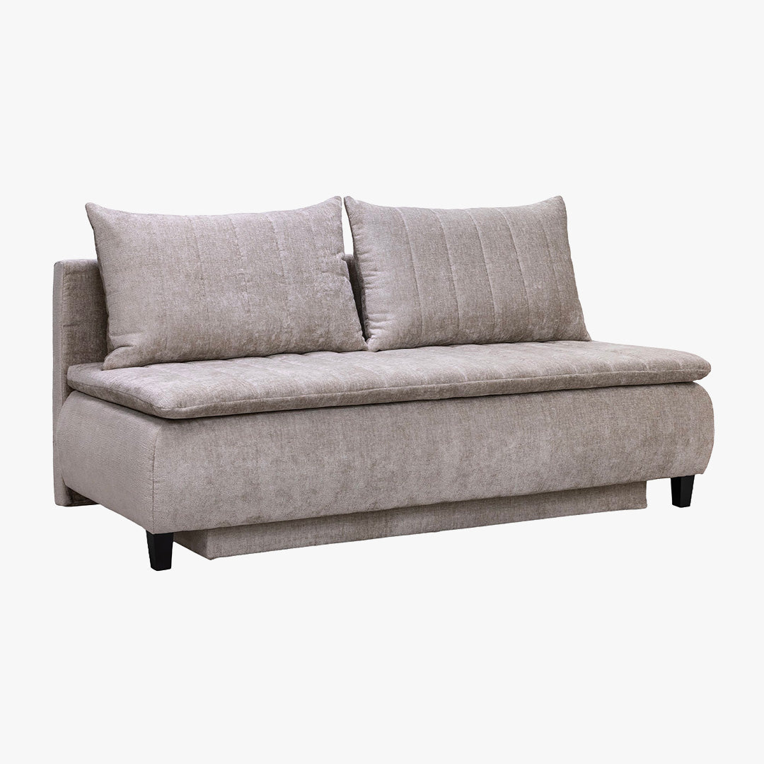 HARVEY Canapé 3 places convertible avec coffre en tissu taupe clair