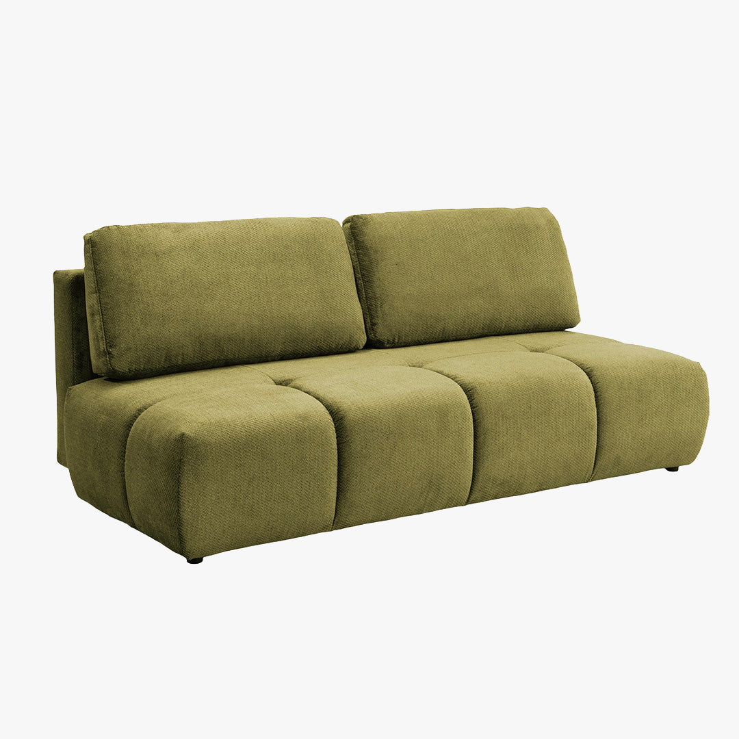 MELVA Canapé 3 places convertible avec coffre en tissu vert