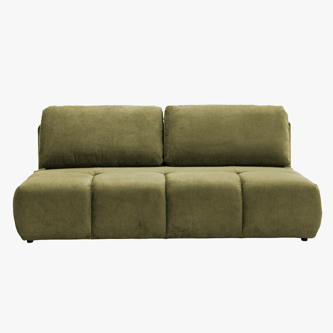 MELVA Canapé 3 places convertible avec coffre en tissu vert