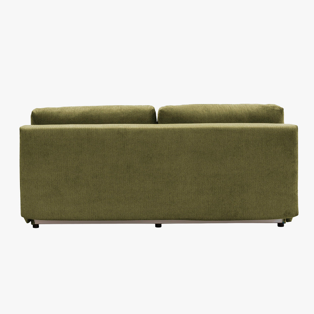 MELVA Canapé 3 places convertible avec coffre en tissu vert