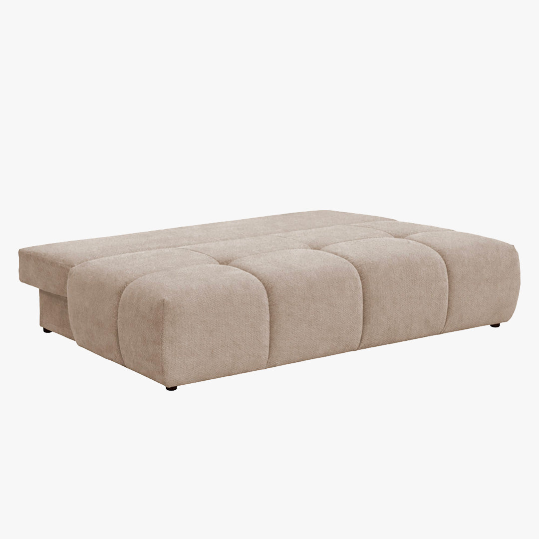 MELVA Canapé 3 places convertible avec coffre en tissu beige