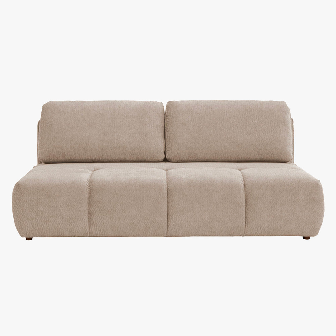 MELVA Canapé 3 places convertible avec coffre en tissu beige