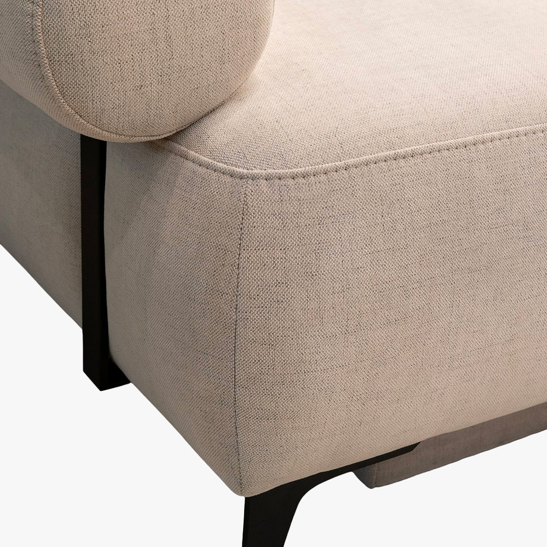 JORDY Canapé 3 places convertible avec coffre en tissu beige