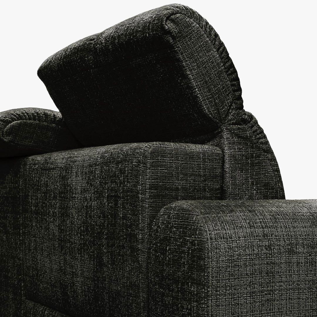 ELIOS Canapé d'angle convertible avec coffre en tissu vert sapin - Angle gauche
