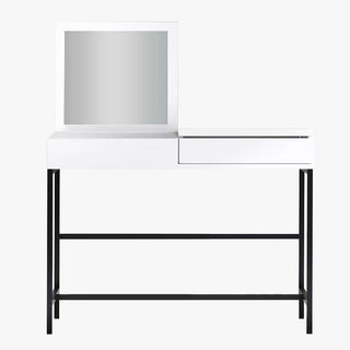 AMARIA Coiffeuse 1 tiroir avec miroir et rangement
