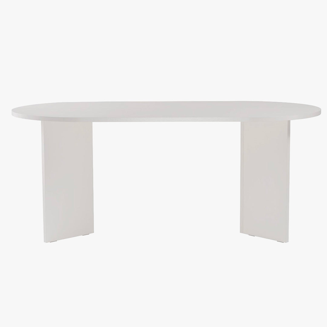 BELORA Table à manger ovale couleur bois blanc 180 cm