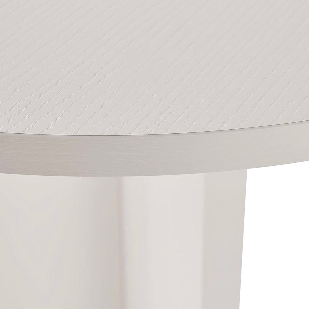 BELORA Table à manger ovale couleur bois blanc 180 cm