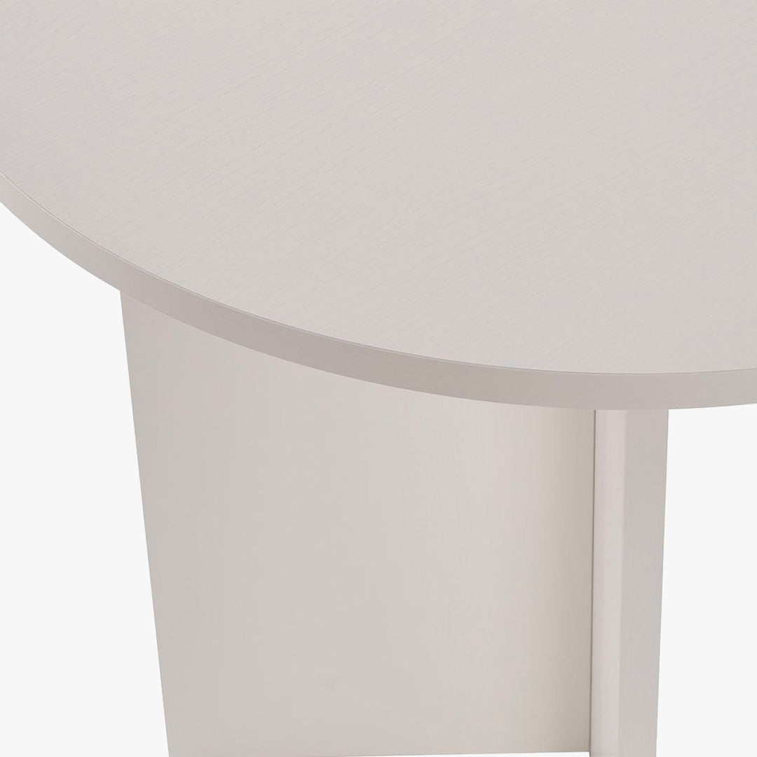BELORA Table à manger ovale couleur bois blanc 180 cm