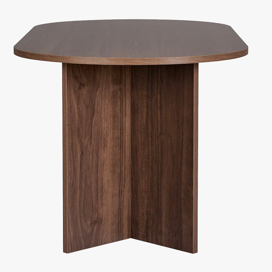 BELORA Table à manger ovale couleur bois foncé 180 cm