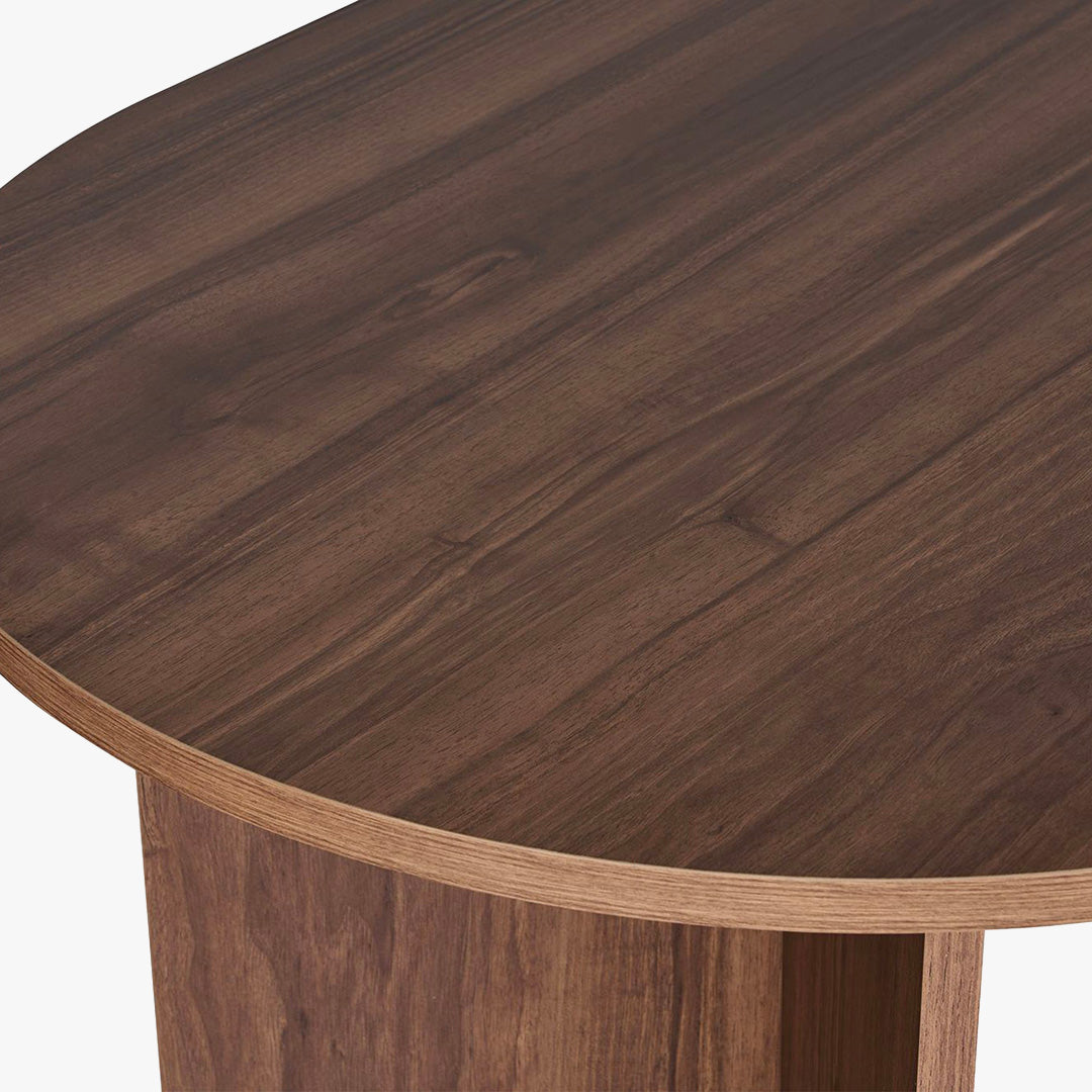 BELORA Table à manger ovale couleur bois foncé 180 cm