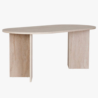 BELORA Table à manger ovale beige 180 cm