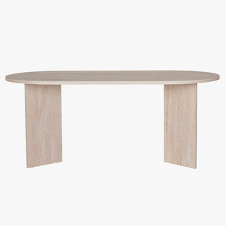BELORA Table à manger ovale beige 180 cm