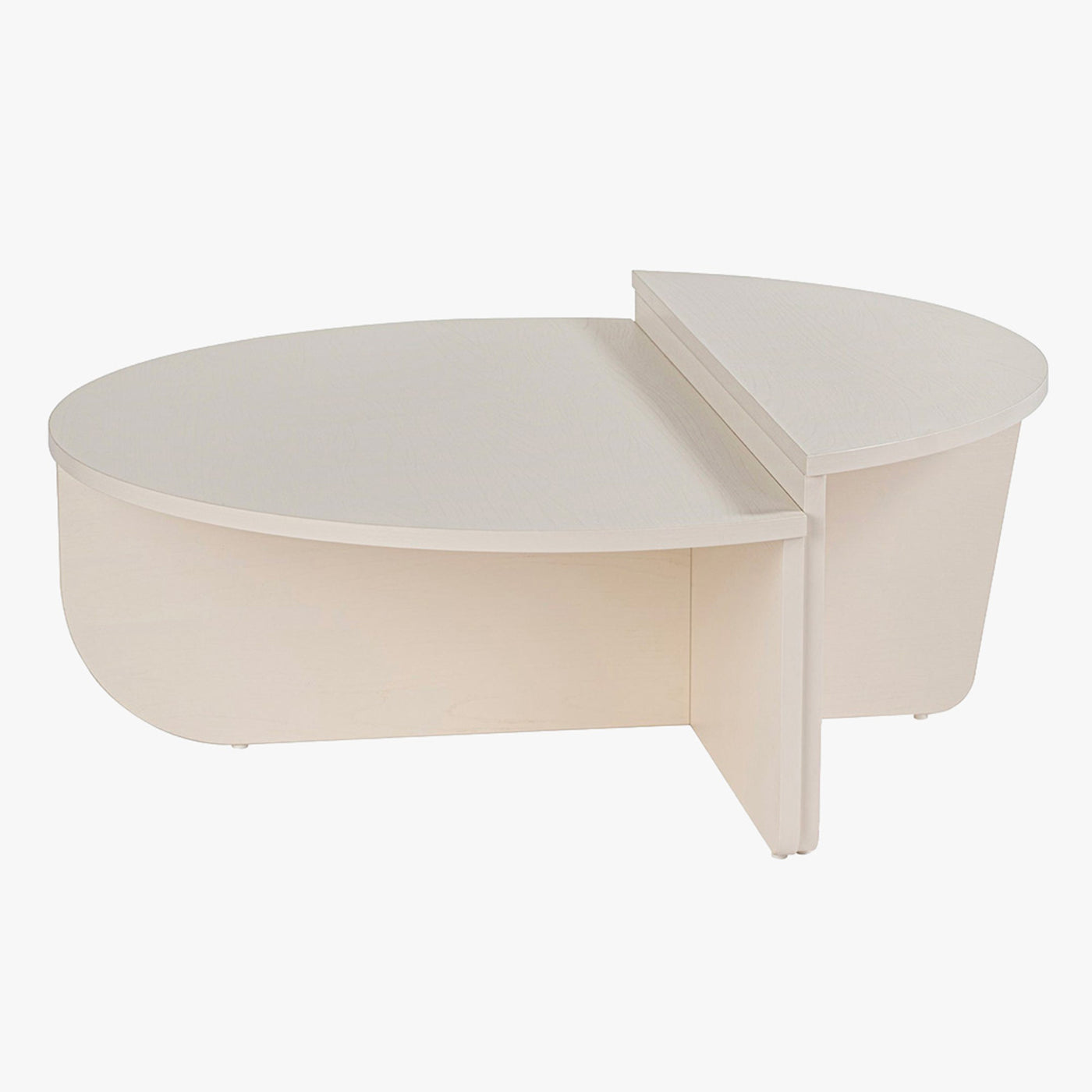 ELYNA Table basse ronde couleur bois blanc D90 cm