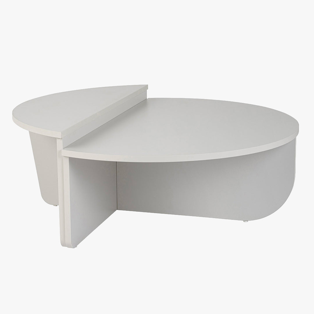 ELYNA Table basse ronde blanc D90 cm
