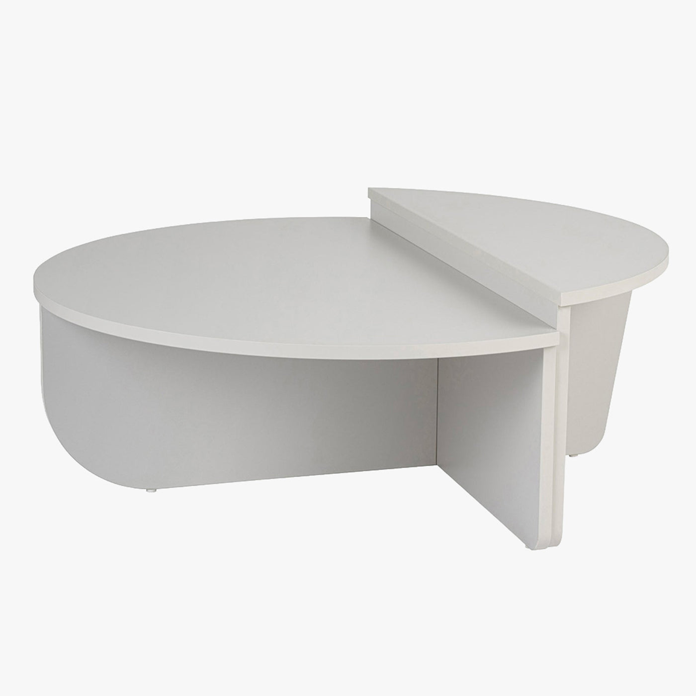ELYNA Table basse ronde blanc D90 cm